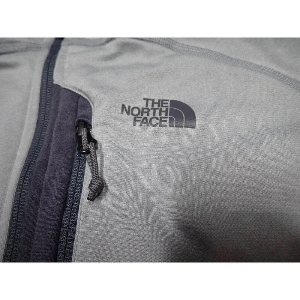 The North Face Fleece Hoodie Mens‎ Medium Grey Excellent Full Zip Jacket Pocket